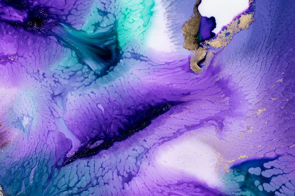 Обои цифровое искусство, арт, абстрактное искусство, синий, пурпур в разрешении 3840x2562