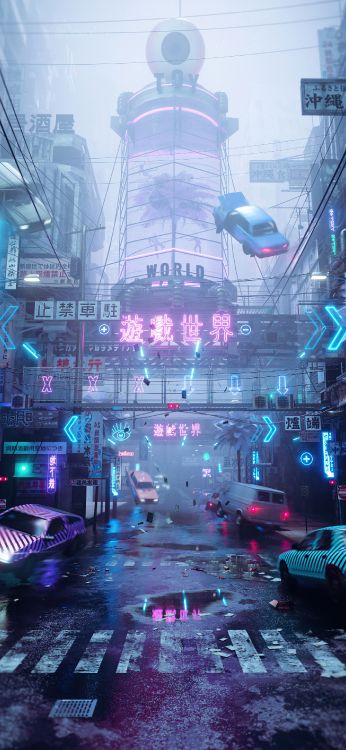 Обои арт, абстрактное искусство, Научная фантастика, иллюстрация, футуризм в разрешении 1772x3839