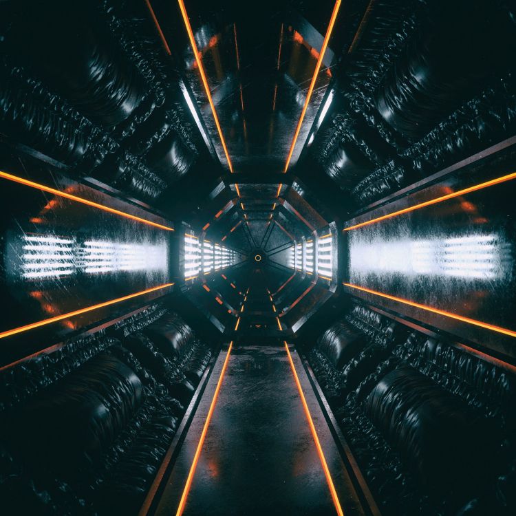 Обои симметрия, свет, линия, инфраструктура, архитектура в разрешении 3840x3840