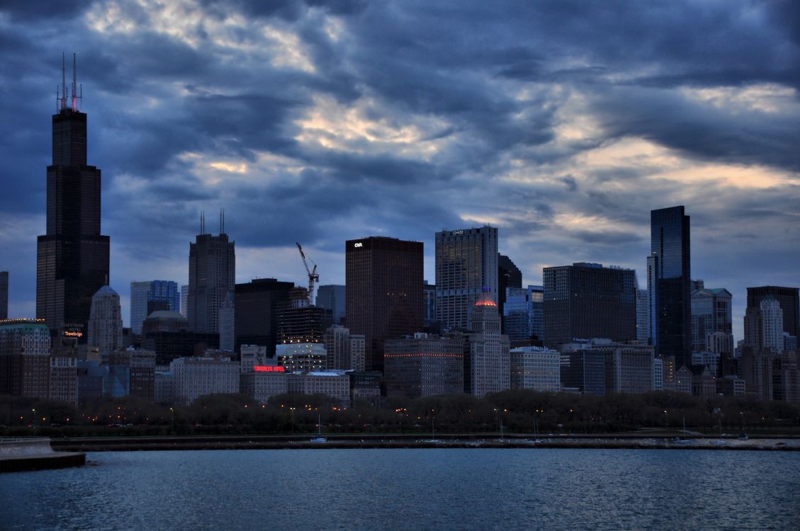 Обои Чикаго, небоскреб, горизонт, вышка, линия горизонта в разрешении 2560x1700