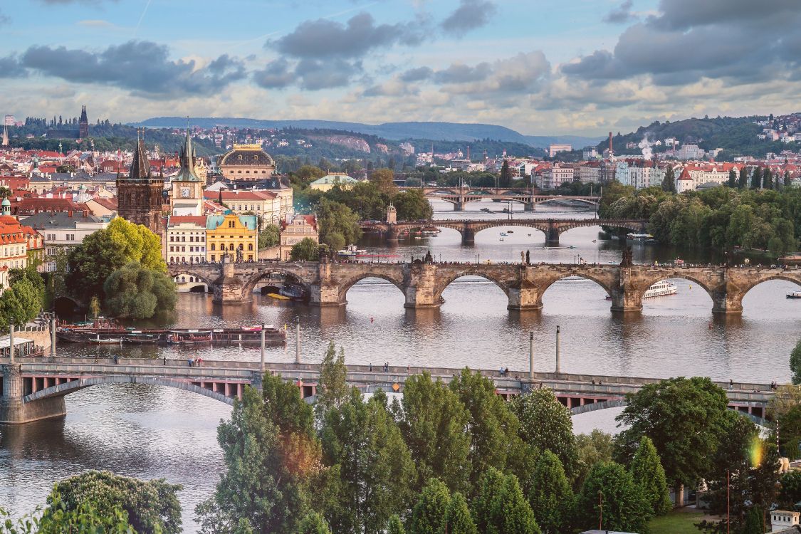 Обои Отель Прага, мост, арочный мостик, реки, город в разрешении 4200x2800