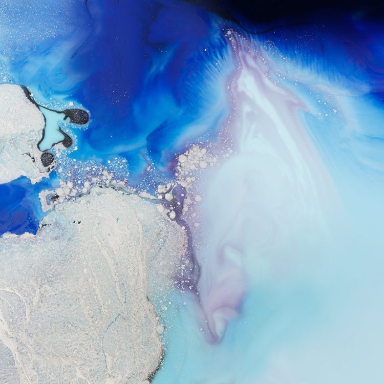 Обои смартфон, Один пользовательский интерфейс, синий, вода, атмосфера в разрешении 2560x2560