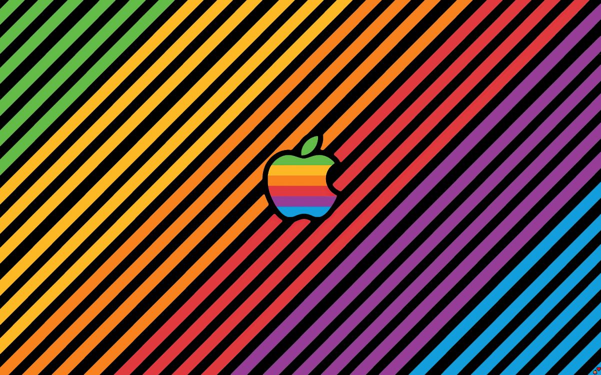 Обои яблоко, apple, красочность, Апельсин, линия в разрешении 5120x3193